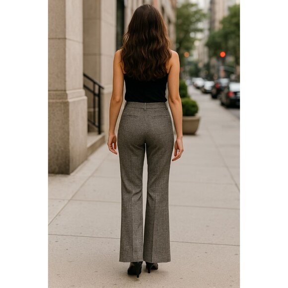 7th Avenue Size 12 Tweed Trousers Flared Leg Tailored Work Pants Boss Energy - Picture 5 of 12